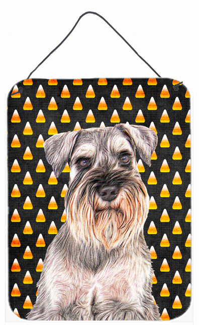 Candy Corn Halloween Schnauzer Aluminium Metal Wall or Door Hanging Prints
