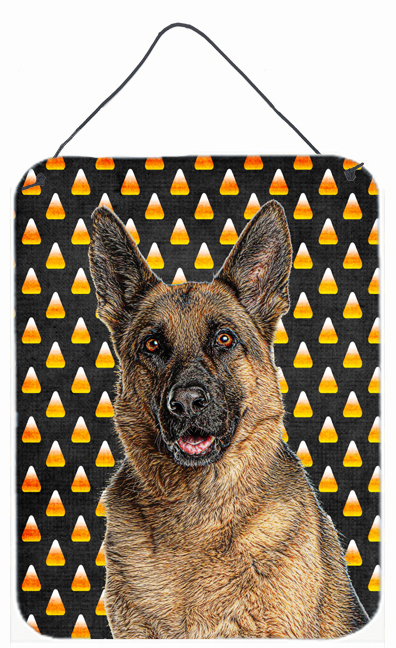 Candy Corn Halloween German Shepherd Aluminium Metal Wall or Door Hanging Prints