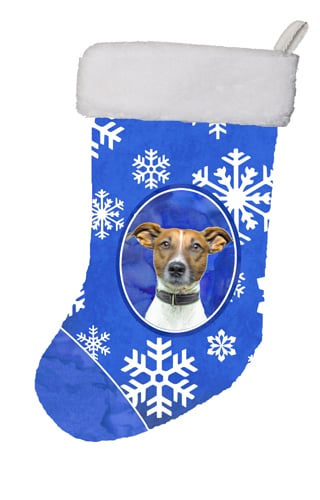 Winter Snowflakes Holiday Jack Russell Terrier Christmas Stocking