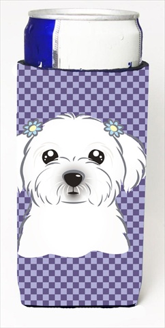 Purple Checkered Maltese Michelob Ultra bottle sleeves for slim cans