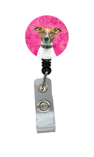 Yorkie And Yorkshire Terrier Retractable Badge Reel - Pink
