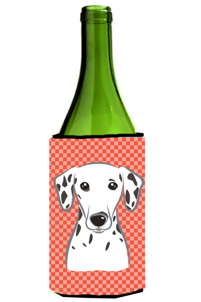 Red Checkered Dalmatian Wine bottle sleeve Hugger