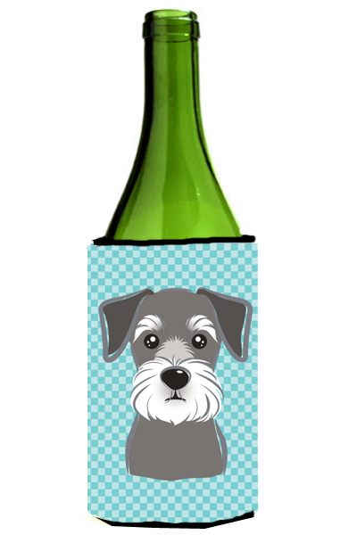 Blue Checkered Schnauzer Wine bottle sleeve Hugger