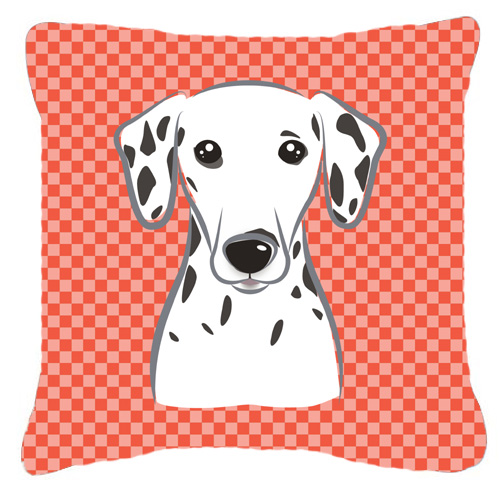 Red Checkered Dalmatian Indoor & Outdoor Fabric Decorative Pillow