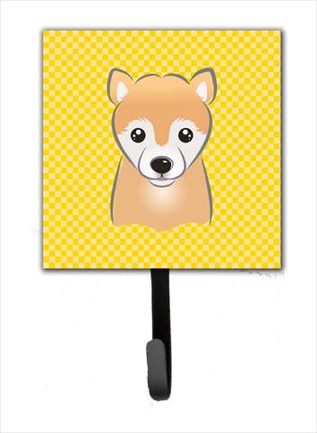Yellow Checkered Shiba Inu Leash or Key Holder
