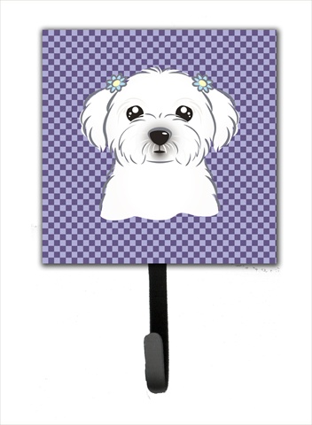 Purple Checkered Maltese Leash or Key Holder