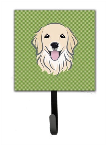Green Checkered Golden Retriever Leash or Key Holder