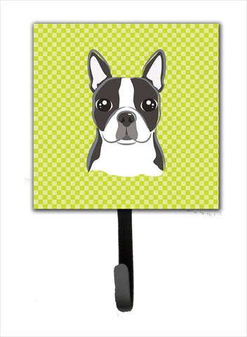 Lime Checkered Boston Terrier Leash or Key Holder