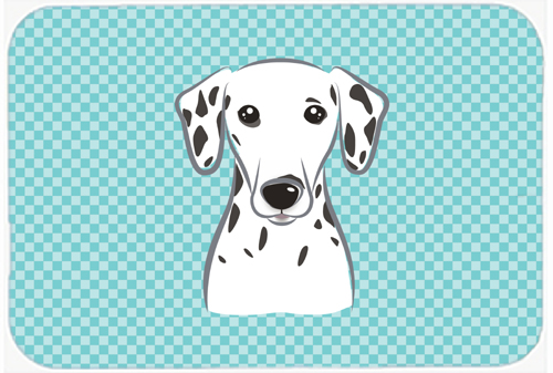 Checkerboard Blue Dalmatian Mouse Pad, Hot Pad Or Trivet, 7.75 x 9.25 In.