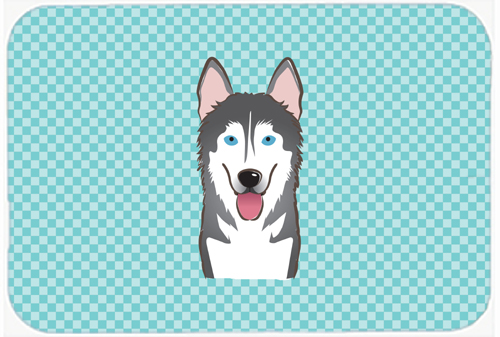 BB1156MP Checkerboard Blue Alaskan Malamute Mouse Pad- Hot Pad Or Trivet- 7.75 x 9.25 In.