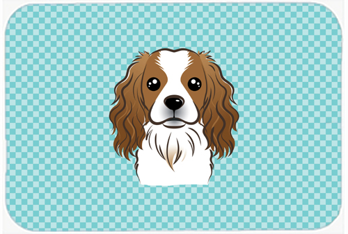 BB1162MP Checkerboard Blue Cavalier Spaniel Mouse Pad- Hot Pad Or Trivet- 7.75 x 9.25 In.
