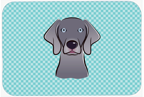 Checkerboard Blue Weimaraner Mouse Pad, Hot Pad Or Trivet, 7.75 x 9.25 In.