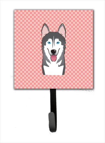Checkerboard Pink Alaskan Malamute Leash Or Key Holder, 4.25 W x 7 H In.