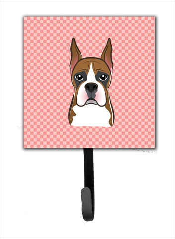 Checkerboard Pink Boxer Leash Or Key Holder, 4.25 W x 7 H In.
