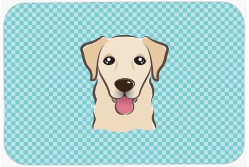 Checkerboard Blue Golden Retriever Mouse Pad, Hot Pad Or Trivet, 7.75 x 9.25 In.
