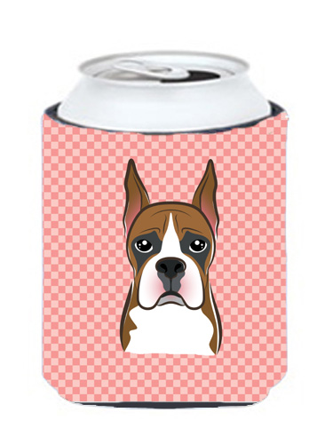 Checkerboard Pink Boxer Can Or Bottle Hugger, 12 Oz.