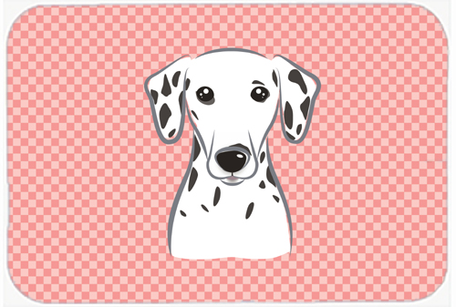 Checkerboard Pink Dalmatian Mouse Pad, Hot Pad Or Trivet, 7.75 x 9.25 In.