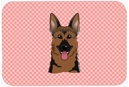 BB1211MP Checkerboard Pink German Shepherd Mouse Pad- Hot Pad Or Trivet- 7.75 x 9.25 In.