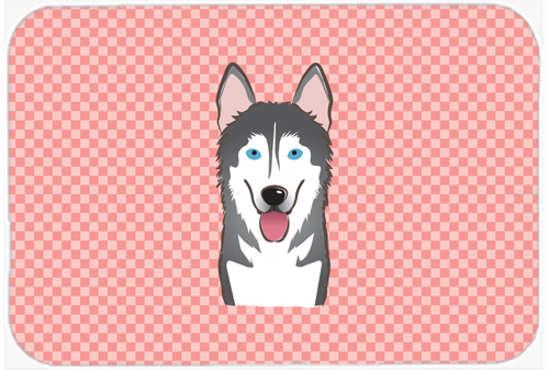 BB1218MP Checkerboard Pink Alaskan Malamute Mouse Pad- Hot Pad Or Trivet- 7.75 x 9.25 In.