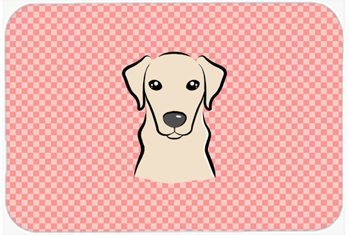 BB1222MP Checkerboard Pink Yellow Labrador Mouse Pad- Hot Pad Or Trivet- 7.75 x 9.25 In.