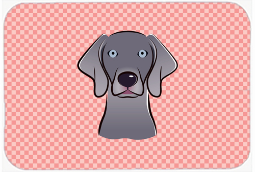Checkerboard Blue Weimaraner Mouse Pad, Hot Pad Or Trivet, 7.75 x 9.25 In.