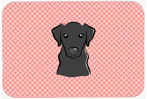 Checkerboard Pink Black Labrador Mouse Pad, Hot Pad Or Trivet, 7.75 x 9.25 In.