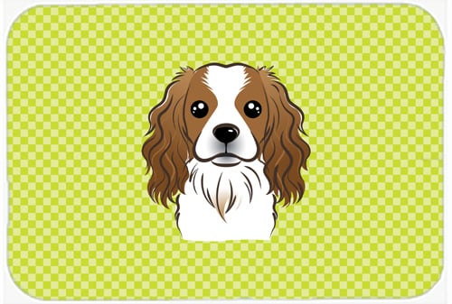 BB1286MP Checkerboard Lime Green Cavalier Spaniel Mouse Pad- Hot Pad Or Trivet- 7.75 x 9.25 In.