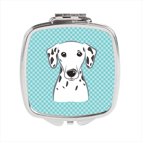 BB1148SCM Checkerboard Blue Dalmatian Compact Mirror- 2.75 x 3 x .3 In.