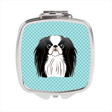 Checkerboard Blue Japanese Chin Compact Mirror
