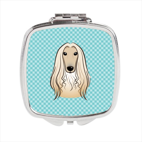 Checkerboard Blue Afghan Hound Compact Mirror