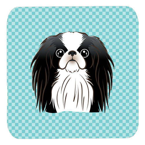 Checkerboard Blue Japanese Chin Foam Coasters- Set Of 4