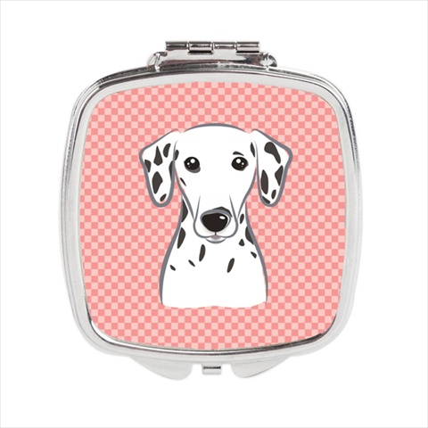 Checkerboard Pink Dalmatian Compact Mirror, 2.75 x 3 x .3 In.