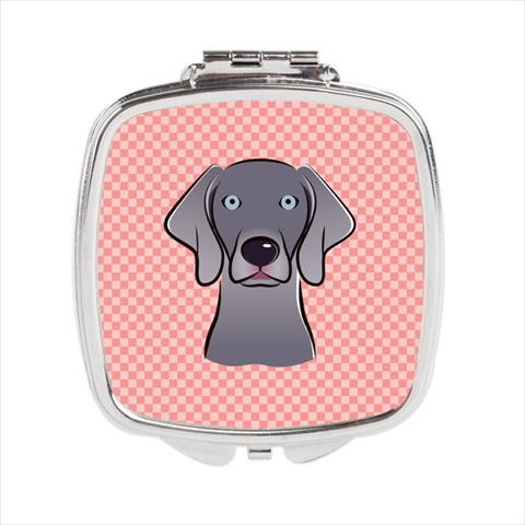 Checkerboard Blue Weimaraner Compact Mirror