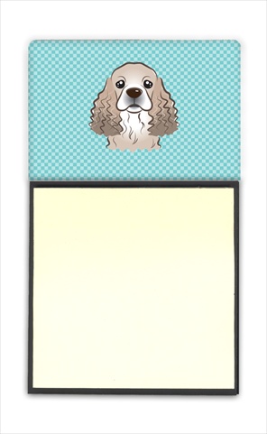 Picture of Carolines Treasures BB1154SN Checkerboard Blue Cocker Spaniel Refiillable Sticky Note Holder Or Postit Note Dispenser- 3 x 3 In.