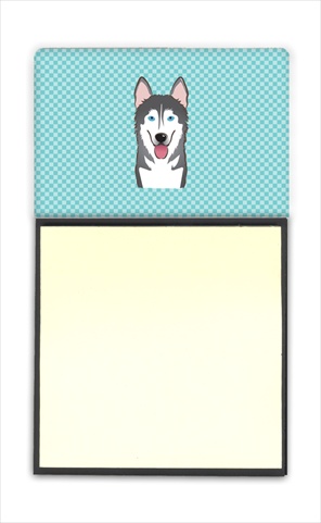 Picture of Carolines Treasures BB1156SN Checkerboard Blue Alaskan Malamute Refiillable Sticky Note Holder Or Postit Note Dispenser- 3 x 3 In.