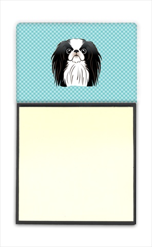 Picture of Carolines Treasures BB1168SN Checkerboard Blue Japanese Chin Refiillable Sticky Note Holder Or Postit Note Dispenser- 3 x 3 In.