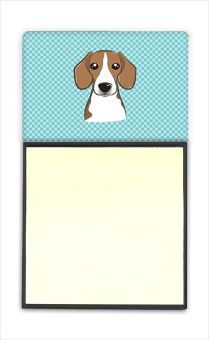 Picture of Carolines Treasures BB1177SN Checkerboard Blue Beagle Refiillable Sticky Note Holder Or Postit Note Dispenser- 3 x 3 In.
