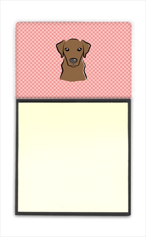 Picture of Carolines Treasures BB1234SN Checkerboard Pink Chocolate Labrador Refiillable Sticky Note Holder Or Postit Note Dispenser- 3 x 3 In.