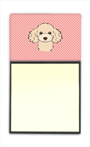 Picture of Carolines Treasures BB1258SN Checkerboard Pink Buff Poodle Refiillable Sticky Note Holder Or Postit Note Dispenser- 3 x 3 In.