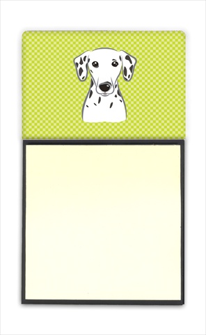 Picture of Carolines Treasures BB1272SN Checkerboard Lime Green Dalmatian Refiillable Sticky Note Holder Or Postit Note Dispenser- 3 x 3 In.