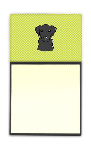Picture of Carolines Treasures BB1297SN Checkerboard Lime Green Black Labrador Refiillable Sticky Note Holder Or Postit Note Dispenser- 3 x 3 In.