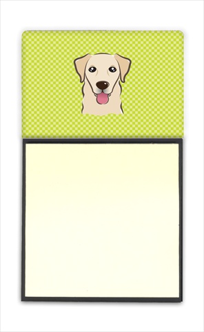Picture of Carolines Treasures BB1314SN Checkerboard Lime Green Golden Retriever Refiillable Sticky Note Holder Or Postit Note Dispenser- 3 x 3 In.