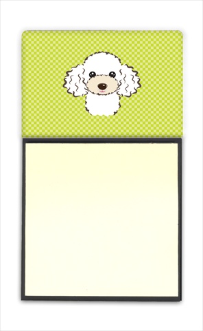 Picture of Carolines Treasures BB1319SN Checkerboard Lime Green White Poodle Refiillable Sticky Note Holder Or Postit Note Dispenser- 3 x 3 In.
