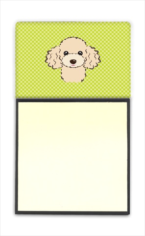 Picture of Carolines Treasures BB1320SN Checkerboard Lime Green Buff Poodle Refiillable Sticky Note Holder Or Postit Note Dispenser- 3 x 3 In.