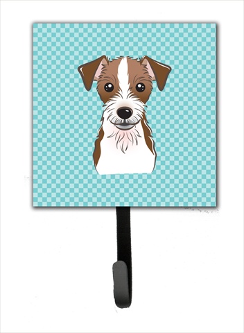 Checkerboard Blue Jack Russell Terrier Leash Or Key Holder