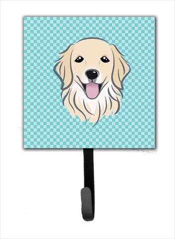 Checkerboard Blue Golden Retriever Leash Or Key Holder