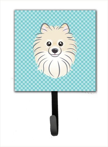 Checkerboard Blue Pomeranian Leash Or Key Holder