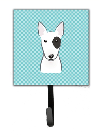 Checkerboard Blue Bull Terrier Leash Or Key Holder