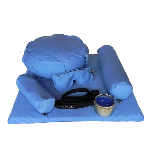Picture of Peach Blossom Yoga 11001 7 Piece Deluxe Yoga Set - Light Blue
