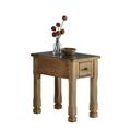 Progressive Furniture P468-29 Rustic Ridge Country Style Wood Glass Chairside Table, Light Oak Veneer Progressive Furniture P468-29 Rustic Ridge Country Style Wood Glass Chairside Table, Light Oak Veneer